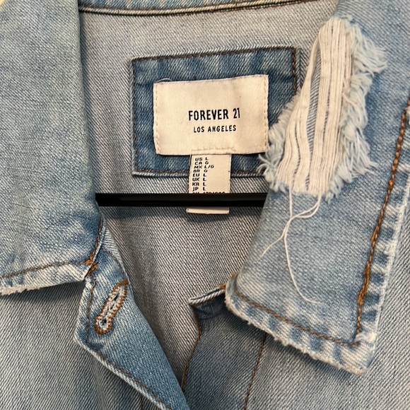 F21 Distressed Denim Jacket - Picture 2 of 4